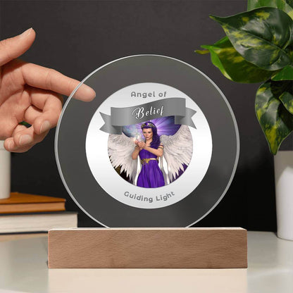 USB Circle Acrylic LED Light - Angel -- Belief