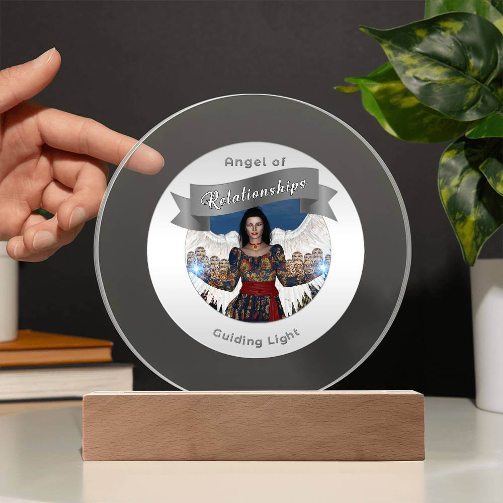 USB Circle Acrylic LED Light  -Guardian Angel - Relationships