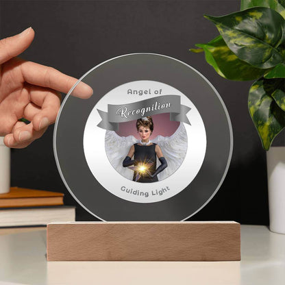 USB Circle Acrylic LED Light  -Guardian Angel - Recognition