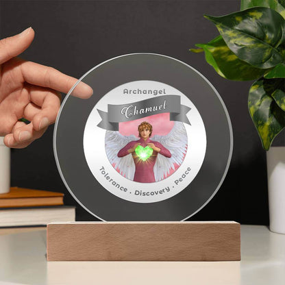 USB Circle Acrylic LED Light -  Archangel Chamuel