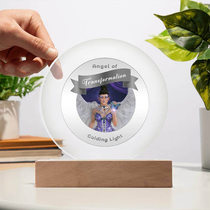 USB Circle Acrylic LED Light - Guardian Angel - Transformation