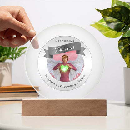 USB Circle Acrylic LED Light -  Archangel Chamuel