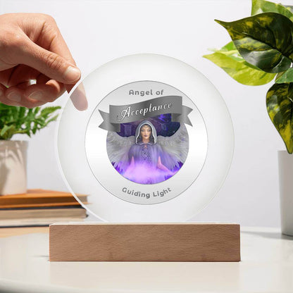 USB Circle Acrylic LED Light - Angel - Acceptance