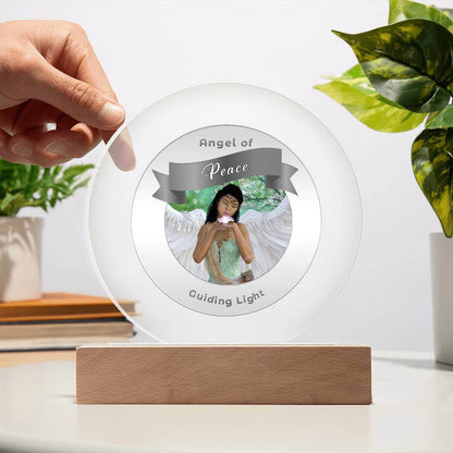 USB Circle Acrylic LED Light  -Guardian Angel - Peace