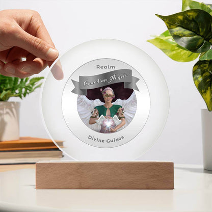 USB Circle Acrylic LED Light  -  Guardian Angels