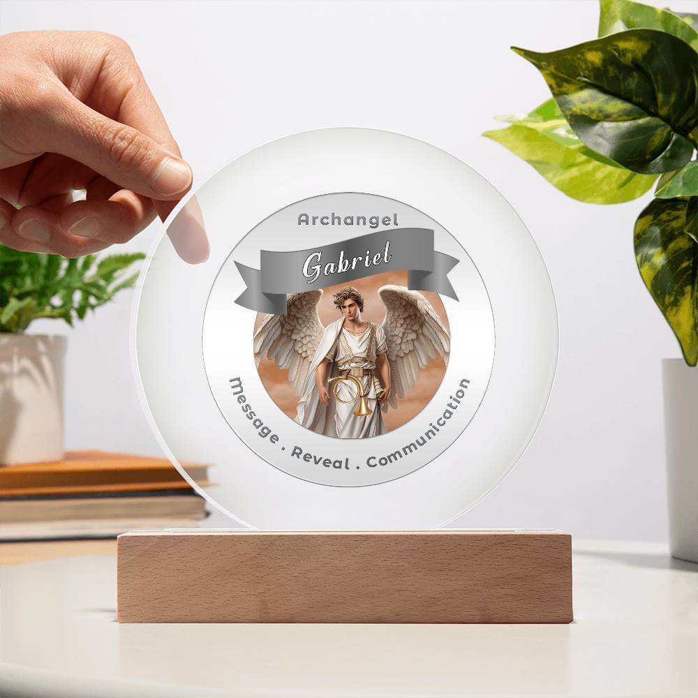 USB Circle Acrylic LED Light  - Archangel Gabriel