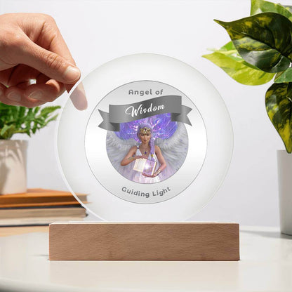 USB Circle Acrylic LED Light - Angel - Wisdom