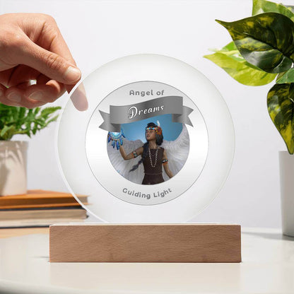 USB Circle Acrylic LED Light  -Guardian Angel - Dreams