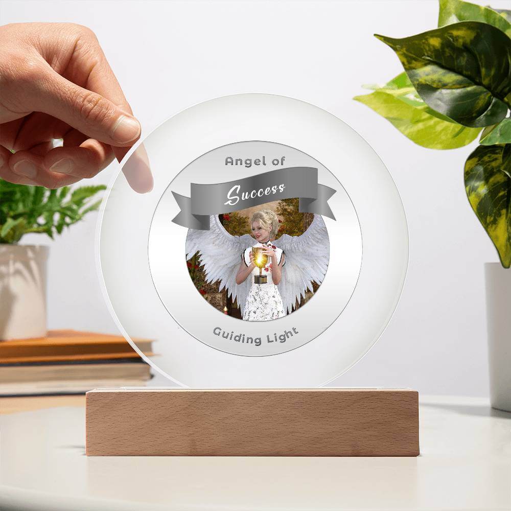 USB Circle Acrylic LED Light  -Guardian Angel - Success