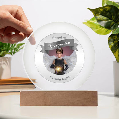 USB Circle Acrylic LED Light  -Guardian Angel - Recognition