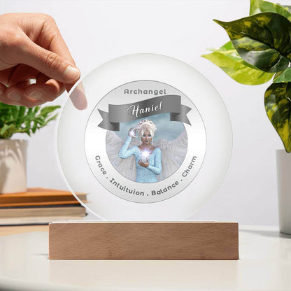 USB Circle Acrylic LED Light -  Archangel Haniel