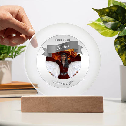 USB Circle Acrylic LED Light - Angel - Action
