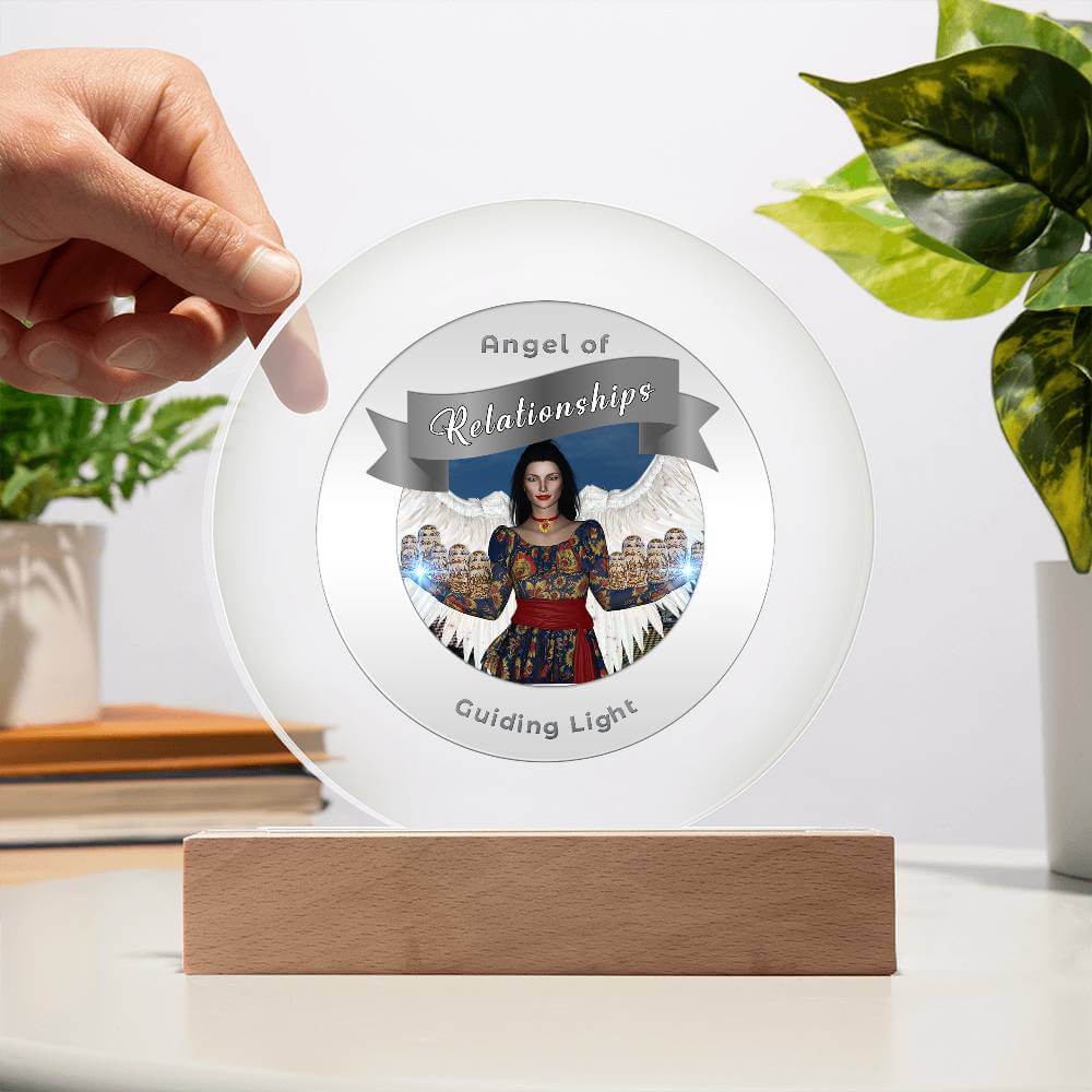 USB Circle Acrylic LED Light  -Guardian Angel - Relationships