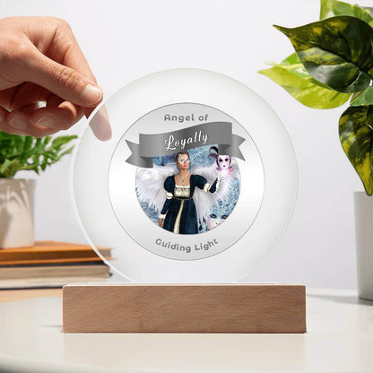 USB Circle Acrylic LED Light  -Guardian Angel - Loyalty