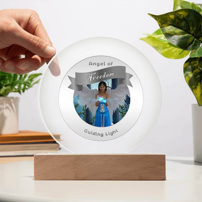 USB Circle Acrylic LED Light - Angel -  Freedom