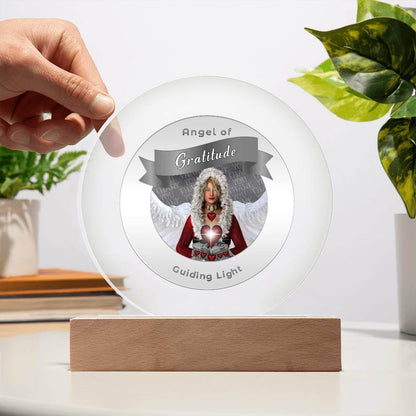 USB Circle Acrylic LED Light  -Guardian Angel -  Gratitude