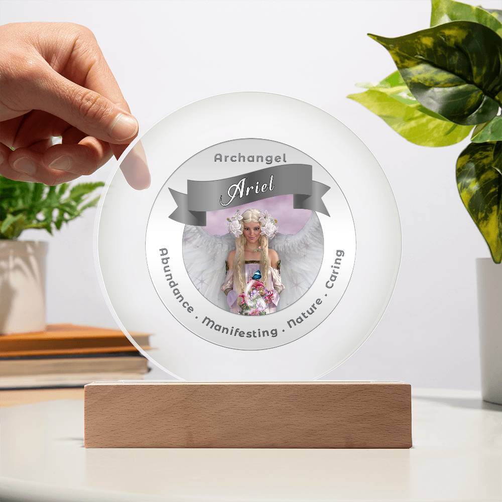 USB Circle Acrylic LED Light  - Archangel Ariel