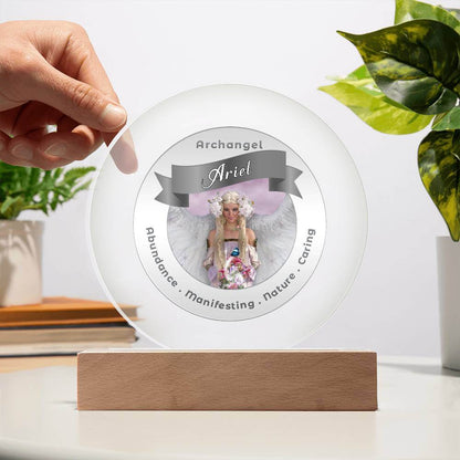 USB Circle Acrylic LED Light  - Archangel Ariel