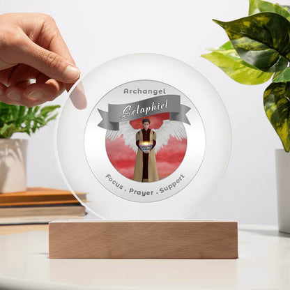 USB Circle Acrylic LED Light - Archangel Selaphiel