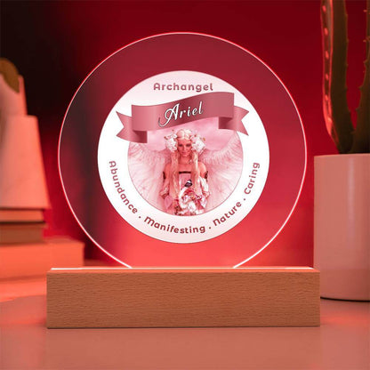 USB Circle Acrylic LED Light  - Archangel Ariel