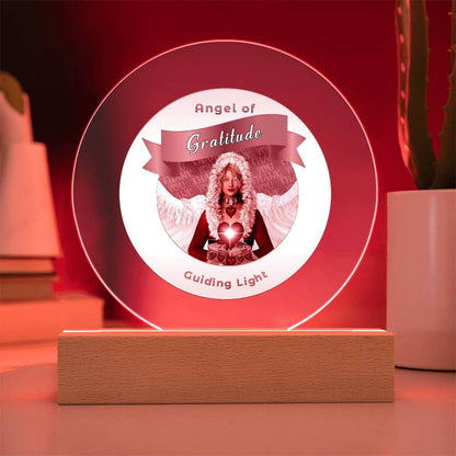 USB Circle Acrylic LED Light  -Guardian Angel -  Gratitude