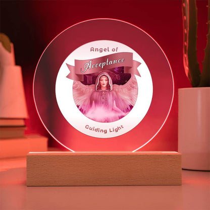 USB Circle Acrylic LED Light - Angel - Acceptance