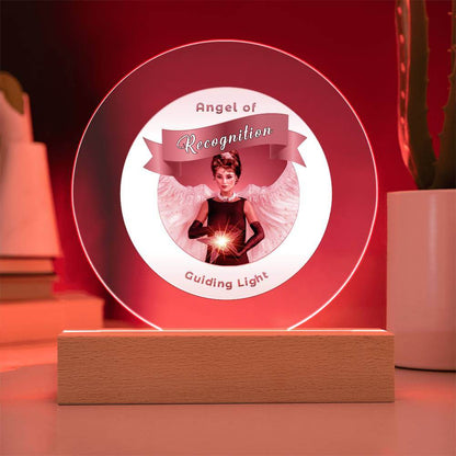 USB Circle Acrylic LED Light  -Guardian Angel - Recognition
