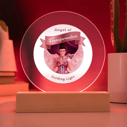 USB Circle Acrylic LED Light - Guardian Angel - Transformation