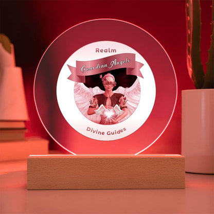 USB Circle Acrylic LED Light  -  Guardian Angels