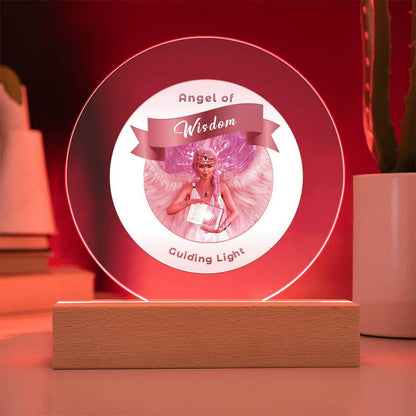 USB Circle Acrylic LED Light - Angel - Wisdom