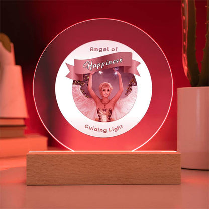 USB Circle Acrylic LED Light  -Guardian Angel -  Happiness