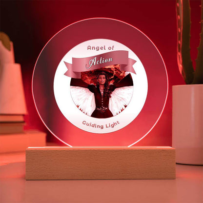 USB Circle Acrylic LED Light - Angel - Action