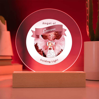 USB Circle Acrylic LED Light  -Guardian Angel - Success