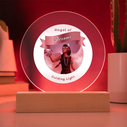 USB Circle Acrylic LED Light  -Guardian Angel - Dreams