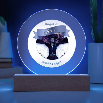 USB Circle Acrylic LED Light - Angel - Action