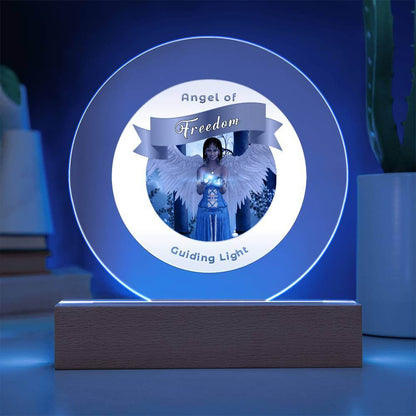 USB Circle Acrylic LED Light - Angel -  Freedom
