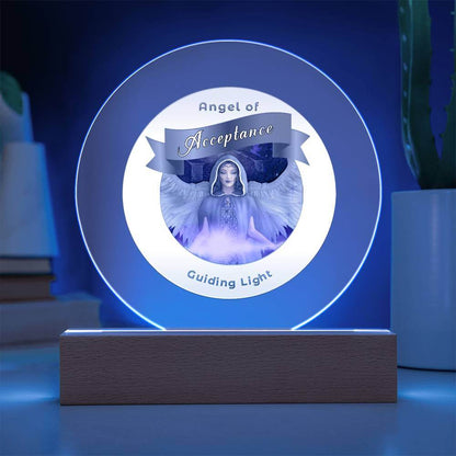 USB Circle Acrylic LED Light - Angel - Acceptance