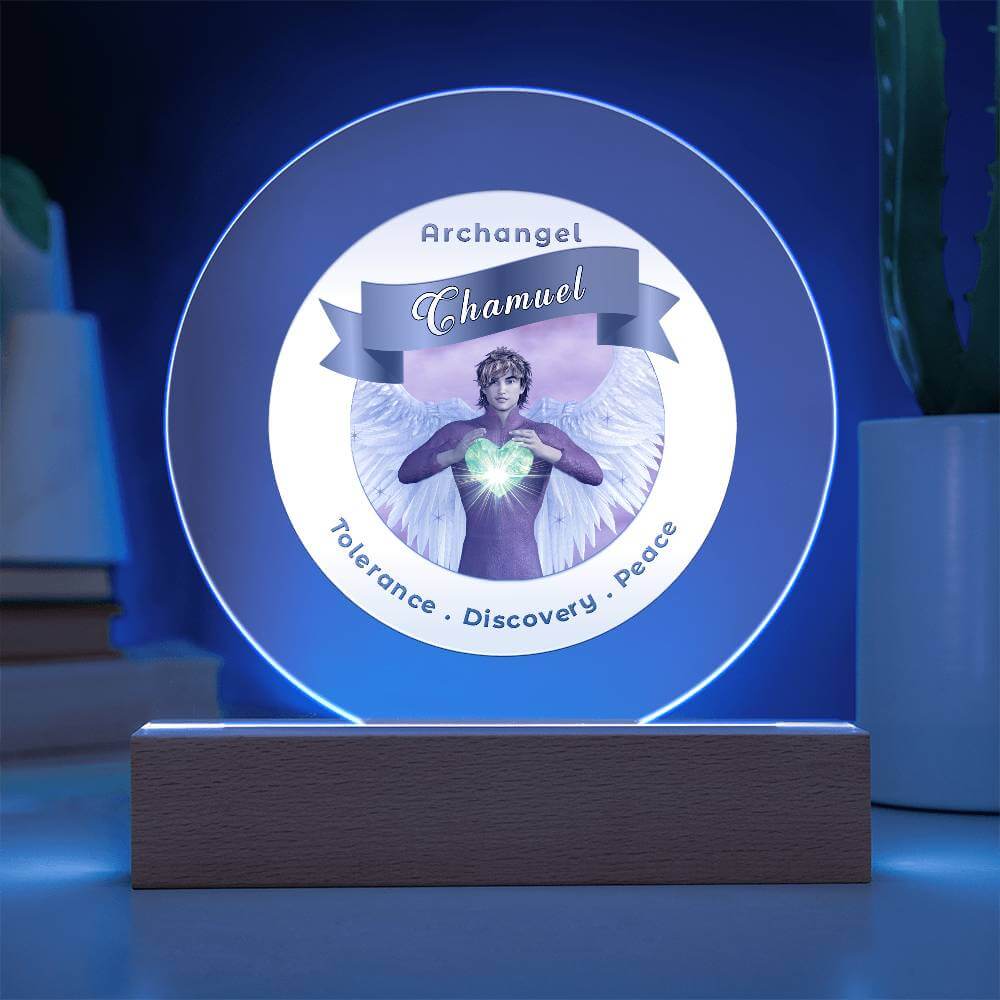 USB Circle Acrylic LED Light -  Archangel Chamuel