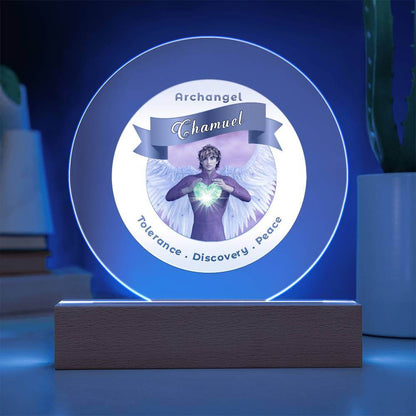USB Circle Acrylic LED Light -  Archangel Chamuel