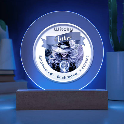 USB Circle Acrylic LED Light -  Witchy  Vibes - Blond