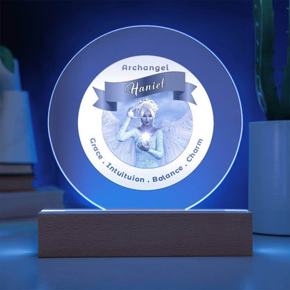 USB Circle Acrylic LED Light -  Archangel Haniel