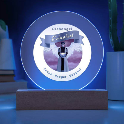 USB Circle Acrylic LED Light - Archangel Selaphiel