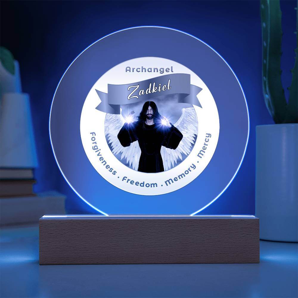 USB Circle Acrylic LED Light  - Archangel Zadkiel