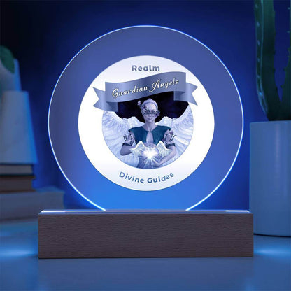 USB Circle Acrylic LED Light  -  Guardian Angels