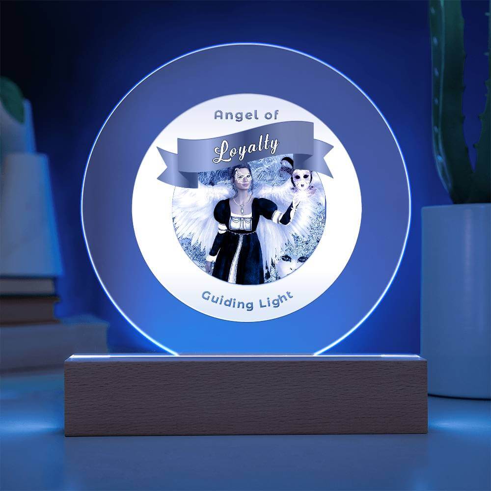USB Circle Acrylic LED Light  -Guardian Angel - Loyalty