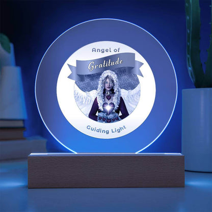 USB Circle Acrylic LED Light  -Guardian Angel -  Gratitude