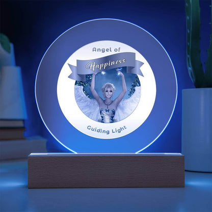 USB Circle Acrylic LED Light  -Guardian Angel -  Happiness