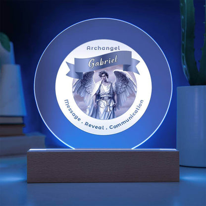 USB Circle Acrylic LED Light  - Archangel Gabriel
