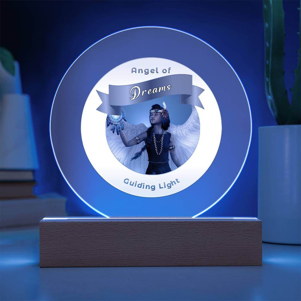 USB Circle Acrylic LED Light  -Guardian Angel - Dreams