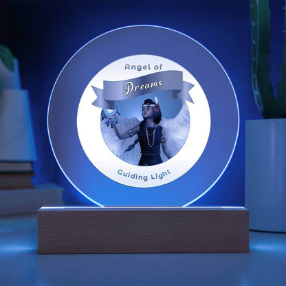 USB Circle Acrylic LED Light  -Guardian Angel - Dreams